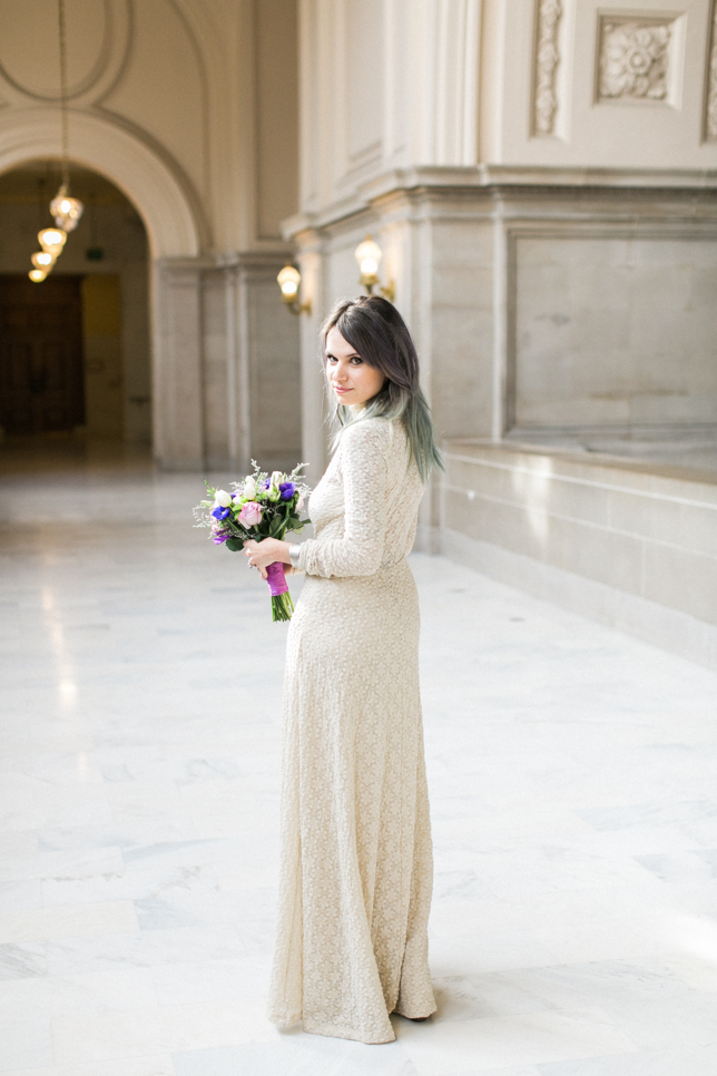 San Francisco City Hall Wedding // Free People wedding dress // Olivia Richards Photography